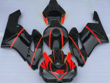 Noir Brillant & Rouge 04-05 CBR1000RR Carénage Moto