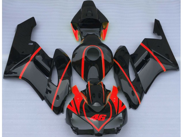 Noir Brillant & Rouge 04-05 CBR1000RR Carénage Moto Noir Brillant & Rouge 04-05 CBR1000RR Carénage Moto