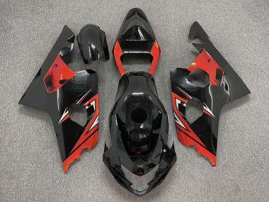 Noir Brillant & Rouge 04-05 GSXR 600-750 Carénage Moto