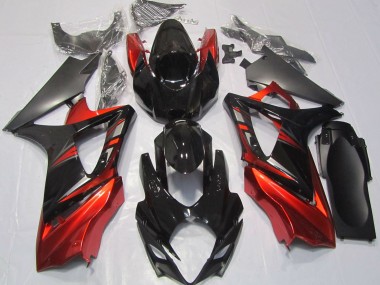 Noir Brillant & Rouge 07-08 GSXR 1000 Carénage Moto