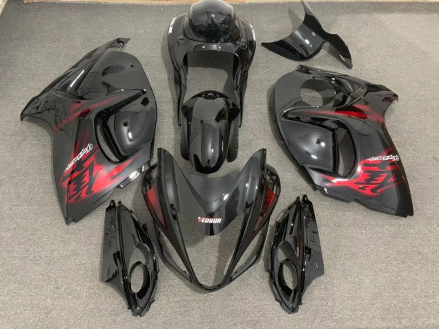 Noir Brillant & Rouge 08-20 GSXR 1300 Carénage Moto Noir Brillant & Rouge 08-20 GSXR 1300 Carénage Moto