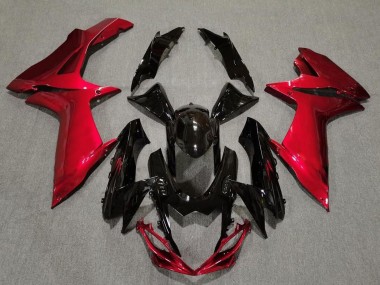 Noir Brillant & Rouge Lave 11-24 GSXR 600-750 Carénage Moto