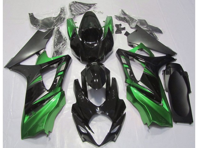 Noir Brillant & Vert 07-08 GSXR 1000 Carénage Moto Noir Brillant & Vert 07-08 GSXR 1000 Carénage Moto