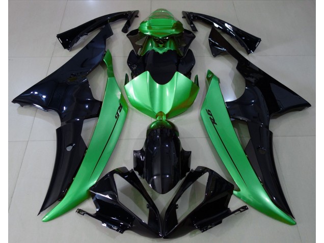 Noir Brillant & Vert Clair 08-16 R6 Carénage Moto Noir Brillant & Vert Clair 08-16 R6 Carénage Moto