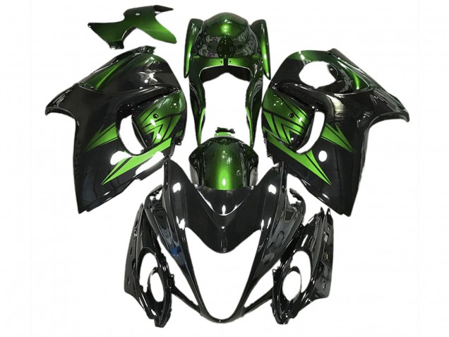 Noir Brillant & Vert Foncé 08-20 GSXR 1300 Carénage Moto Noir Brillant & Vert Foncé 08-20 GSXR 1300 Carénage Moto