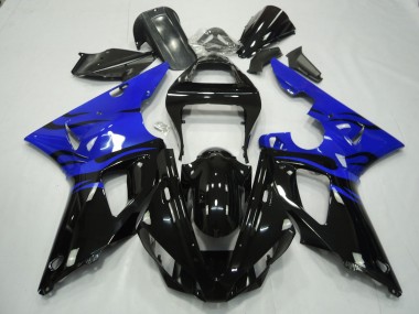 Noir Flamme & Bleu 00-01 R1 Carénage Moto