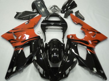 Noir Flamme & Orange 00-01 R1 Carénage Moto