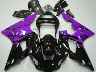 Noir Flamme & Violet 00-01 R1 Carénage Moto