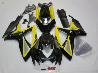 Noir & Jaune 06-07 GSXR 600-750 Carénage Moto