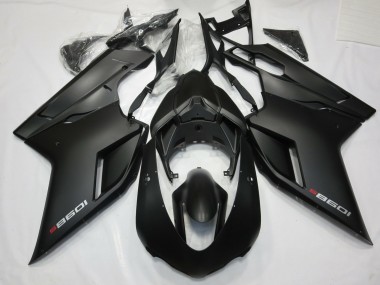 Noir Mat Avec Rouge 07-14 Ducati 848 1098 1198 Carénage Moto