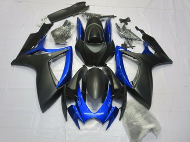 Noir Mat Bleu Brillant 06-07 GSXR 600-750 Carénage Moto