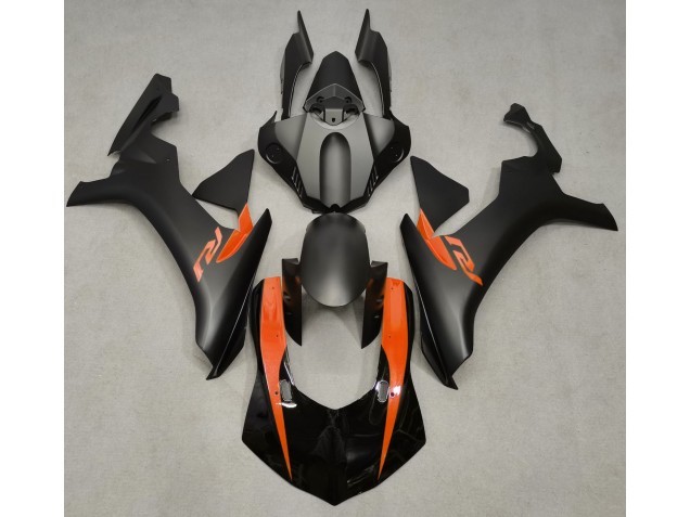 Noir Mat & Orange 15-19 R1 Carénage Moto Noir Mat & Orange 15-19 R1 Carénage Moto