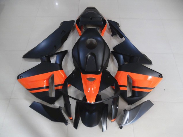 Noir Mat & Orange Brillant 05-06 CBR600RR Carénage Moto Noir Mat & Orange Brillant 05-06 CBR600RR Carénage Moto