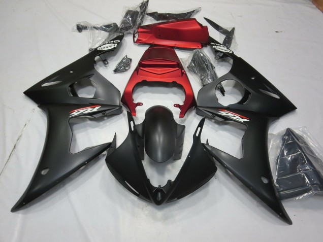 Noir Mat & Rouge 03-04 R6 Carénage Moto Noir Mat & Rouge 03-04 R6 Carénage Moto