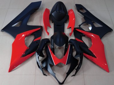 Noir Mat & Rouge 05-06 GSXR 1000 Carénage Moto