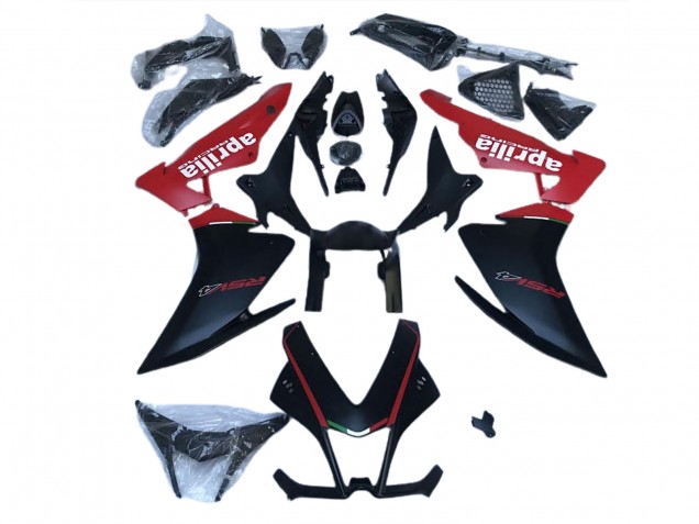 Noir Mat & Rouge 10-15 RSV4 1000 Carénage Moto Noir Mat & Rouge 10-15 RSV4 1000 Carénage Moto
