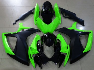 Noir Mat & Vert 06-07 GSXR 600-750 Carénage Moto