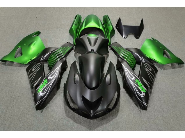 Noir Mat & Vert 06-11 ZX14R Carénage Moto Noir Mat & Vert 06-11 ZX14R Carénage Moto