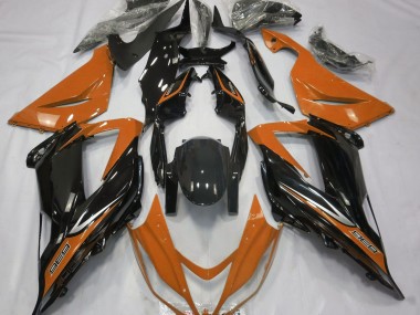 Noir & Orange 13-18 ZX6R Carénage Moto
