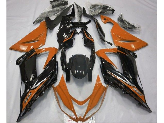 Noir & Orange 13-18 ZX6R Carénage Moto