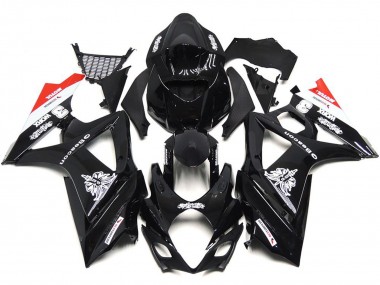 Noir Personnalisé Avec Une Touche De Blanc & De Rouge 07-08 GSXR 1000 Carénage Moto