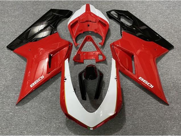 Noir Rouge Blanc 07-14 Ducati 848 1098 1198 Carénage Moto Noir Rouge Blanc 07-14 Ducati 848 1098 1198 Carénage Moto