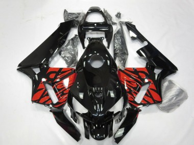 Noir & Rouge Tribal 05-06 CBR600RR Carénage Moto