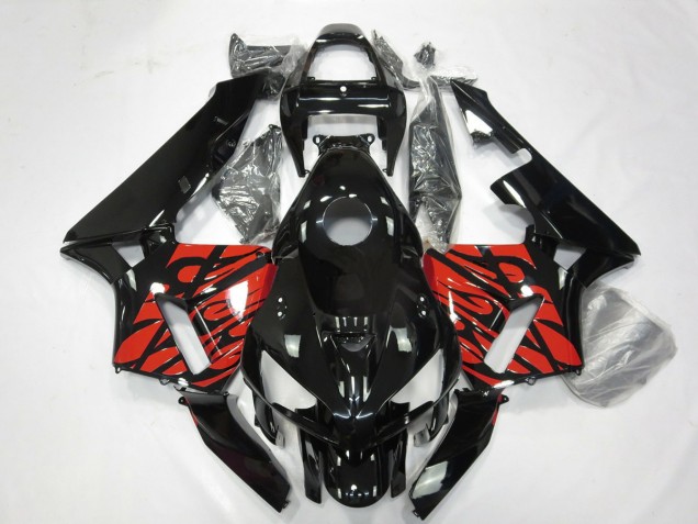 Noir & Rouge Tribal 05-06 CBR600RR Carénage Moto