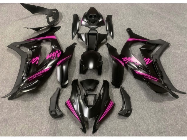 Noir Satiné & Rose 16-19 ZX10R Carénage Moto Noir Satiné & Rose 16-19 ZX10R Carénage Moto