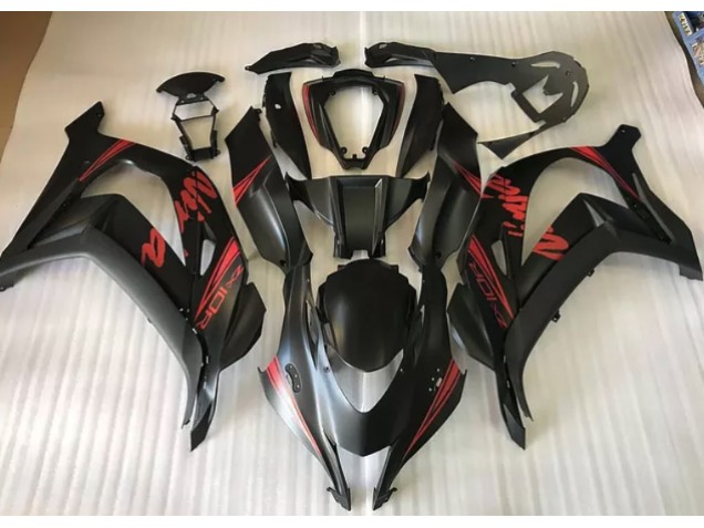 Noir Satiné & Rouge 16-19 ZX10R Carénage Moto Noir Satiné & Rouge 16-19 ZX10R Carénage Moto