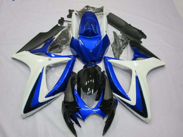 OEM Style Blanc Bleu 06-07 GSXR 600-750 Carénage Moto OEM Style Blanc Bleu 06-07 GSXR 600-750 Carénage Moto