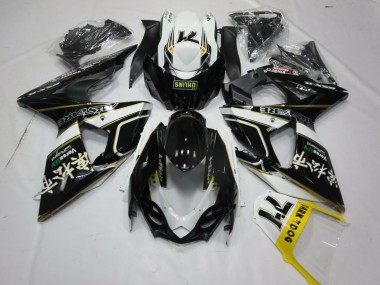 Or Noir & Blanc 09-16 GSXR 1000 Carénage Moto