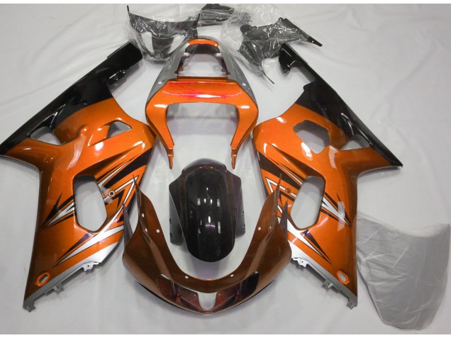 Orange & Argent 01-03 GSXR 600-750 Carénage Moto Orange & Argent 01-03 GSXR 600-750 Carénage Moto