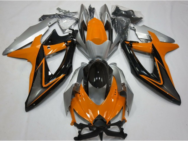 Orange & Argent 08-10 GSXR 600-750 Carénage Moto Orange & Argent 08-10 GSXR 600-750 Carénage Moto