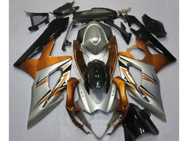 Orange Argent & Noir 05-06 GSXR 1000 Carénage Moto Orange Argent & Noir 05-06 GSXR 1000 Carénage Moto