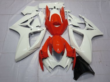 Orange & Blanc 06-07 GSXR 600-750 Carénage Moto