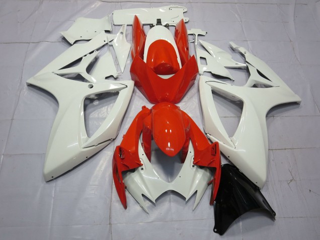 Orange & Blanc 06-07 GSXR 600-750 Carénage Moto