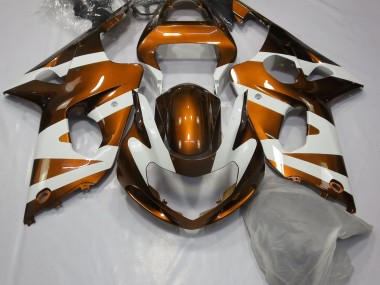 Orange Brillant & Blanc 00-02 GSXR 1000 Carénage Moto