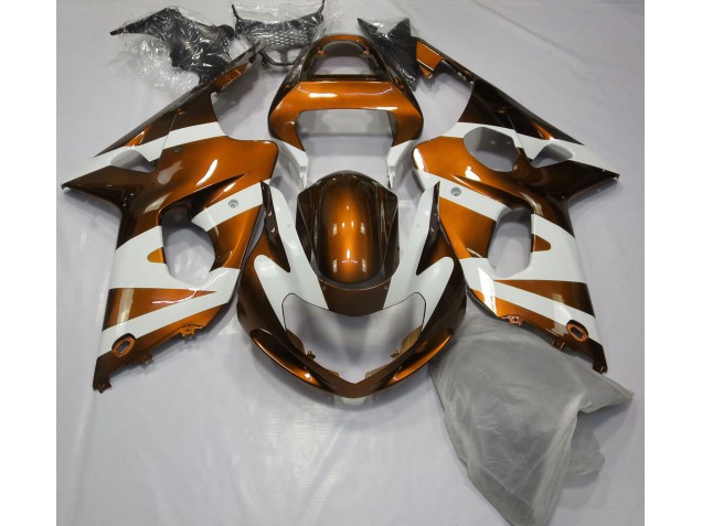 Orange Brillant & Blanc 00-02 GSXR 1000 Carénage Moto Orange Brillant & Blanc 00-02 GSXR 1000 Carénage Moto