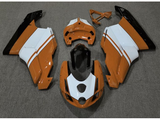 Orange Brillant & Blanc 03-04 Ducati 749 999 Carénage Moto Orange Brillant & Blanc 03-04 Ducati 749 999 Carénage Moto