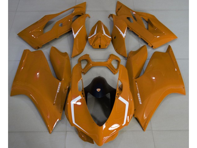 Orange Brillant & Blanc 11-14 Ducati 1199 Carénage Moto