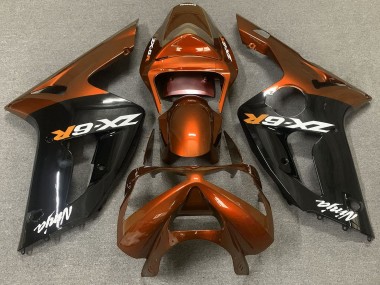 Orange Brillant & Noir 03-04 ZX6R Carénage Moto