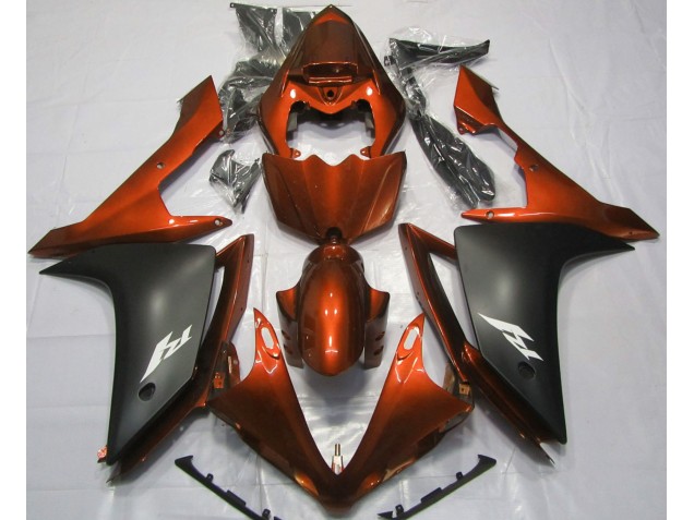 Orange Brillant & Noir 07-08 R1 Carénage Moto Orange Brillant & Noir 07-08 R1 Carénage Moto