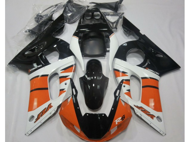 Orange Brillant & Noir 98-02 R6 Carénage Moto Orange Brillant & Noir 98-02 R6 Carénage Moto