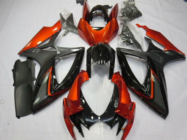 Orange Brûlé & Gris 06-07 GSXR 600-750 Carénage Moto