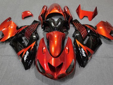 Orange Brûlé Noir 06-11 ZX14R Carénage Moto