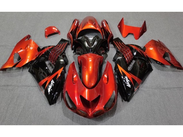Orange Brûlé Noir 06-11 ZX14R Carénage Moto Orange Brûlé Noir 06-11 ZX14R Carénage Moto