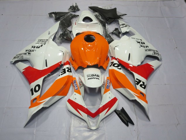 Orange Clair & Blanc Repsol 09-12 CBR600RR Carénage Moto Orange Clair & Blanc Repsol 09-12 CBR600RR Carénage Moto