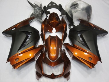 Orange & Noir Mat 08-12 Ninja 250 Carénage Moto