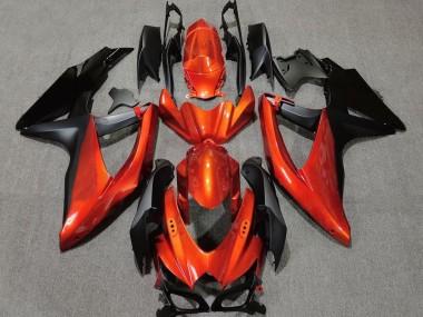 Orange Vif En Noir 08-10 GSXR 600-750 Carénage Moto
